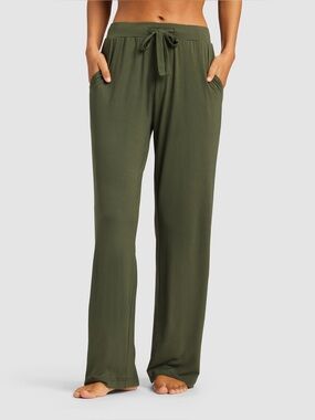 Cozy Earth Bamboo stretch knit pants Olive medium
